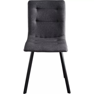 Mobilia, Mobilia - 2er-Set Stühle - Bezug dunkelgrau, Beine schwarz, Stuhl dunkelgrau (2er-Set)