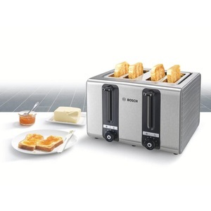 Bosch Haushalt, Bosch Haushalt TAT7S45 Toaster 4 Brenner, Toastfunktion Grau, Schwarz, Bosch Toaster, Grau, TAT7S45