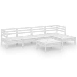 vidaXL, vidaXL 6-tlg. Garten-Lounge-Set Massivholz Kiefer Weiß