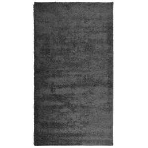 vidaXL, vidaXL Teppich Shaggy Hochflor Modern Anthrazit 60x110 cm