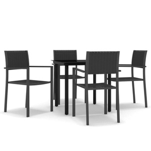 vidaXL, vidaXL 5-tlg. Garten-Essgruppe Schwarz, 