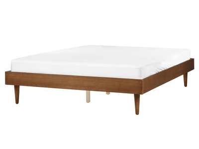 Beliani, Bett mit Lattenrost aus Gummibaumholz Rustikal TOUCY Bett mit Lattenrost aus Gummibaumholz Rustikal TOUCY