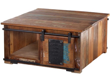 SIT, SIT Couchtisch »Jupiter«, SIT Couchtisch »Jupiter«, aus recyceltem Altholz, mit Schiebetüren, Shabby Chic, Vintage
