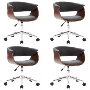 vidaXL, vidaXL Drehbare Esszimmerstühle 4 Stk. Grau Stoff, vidaXL Esszimmerstühle 4 Stk. Drehbar Grau Stoff