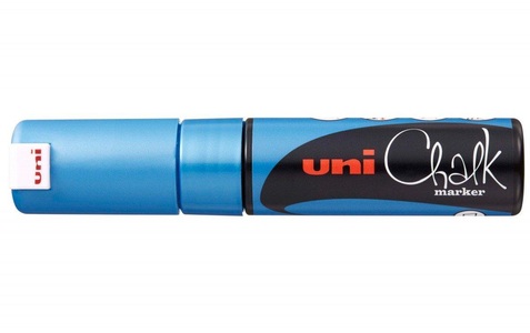 uni-ball, UNI-BALL Chalk Marker 8mm PWE-8K METALLIC BLUE Metallic blau, uni-ball Chalk Marker, 8mm, Metallic blau, PWE-8K METALLIC BLUE