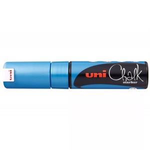 uni-ball, UNI-BALL Chalk Marker 8mm PWE-8K METALLIC BLUE Metallic blau, uni-ball Chalk Marker, 8mm, Metallic blau, PWE-8K METALLIC BLUE