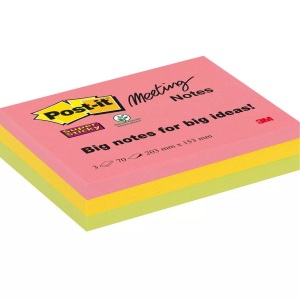 POST-IT, POST-IT Super Sticky Meeting 203x152mm 8670-3SS-EU 3x70 Blatt, 3M Post-it Super Sticky Meeting, 203mm x 153mm, 8670-3SS-EU, (3 x 70 Blatt)
