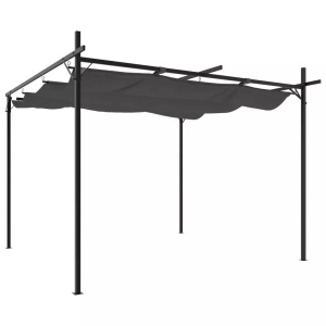 vidaXL, vidaXL Pergola mit Schiebedach Anthrazit 295x292x230 cm, vidaXL Pergola mit Schiebedach Anthrazit 295x292x230 cm