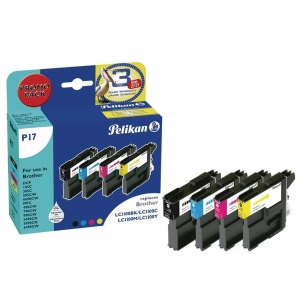 Pelikan, 4107862 Multipack, Tinte, Pelikan Tintenpatrone, blau/gelb/rot/schwarz, Valuepack, LC-1100VALPEL