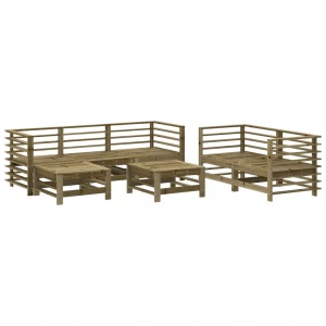 vidaXL, vidaXL 7-tlg. Garten-Lounge-Set Kiefernholz Imprägniert, VidaXL - Garten lounge set imprägniertes kiefernholz, One Size, Braun
