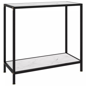 vidaXL, vidaXL Konsolentisch Weiß 80x35x75 cm Hartglas, vidaXL Konsolentisch Weiß 80x35x75 cm Hartglas