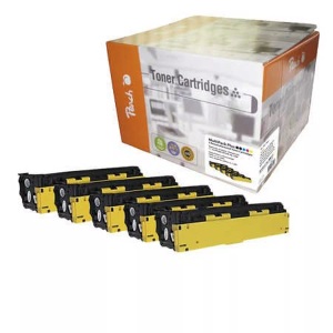 Peach, Peach 111859 128A Multipack Plus Toner Toner-Modul, Peach HP 128 A 5 Toner (2*bk, c/m/y) ersetzt HP No. 128A, CE320A*2, CE321A, CE322A, CE323A für z.B. HP Color LaserJet Pro CM 1415 fn