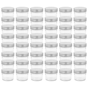 vidaXL, vidaXL Marmeladengläser mit Silbernen Deckeln 48 Stk. 110 ml, 