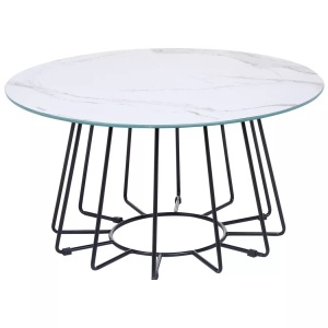 Beliani, Couchtisch aus Sicherheitsglas Modern BERNIE Couchtisch aus Sicherheitsglas Modern BERNIE, Beliani - Couchtisch aus Sicherheitsglas Modern BERNIE, One Size, Weiss Bunt
