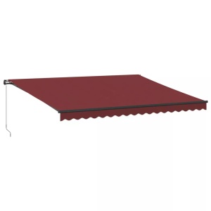 vidaXL, vidaXL Markise Manuell mit LED Weinrot 450x350 cm, vidaXL Markise Manuell mit LED Weinrot 450x350 cm
