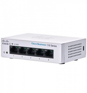 Cisco, Cisco Business 110 Series 110-5T-D - Switch - unmanaged - 5 x 10/100/1000 - Desktop, an Rack montierbar, wandmontierbar - DC Power, 