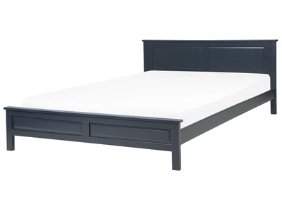 Beliani, Beliani Holzbett dunkelblau Lattenrost 180 x 200 cm OLIVET, Beliani - Bett mit Lattenrost aus Kiefernholz Modern OLIVET, 180x200 cm, Nachtblau
