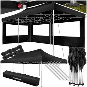 TecTake, Pavillon faltbar und höhenverstellbar Pavillon faltbar und höhenverstellbar, Tectake - Pavillon faltbar und höhenverstellbar, 300cm, Schwarz