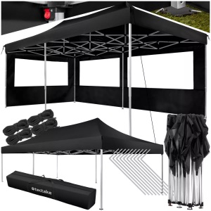 TecTake, Pavillon faltbar und höhenverstellbar Pavillon faltbar und höhenverstellbar, Tectake - Pavillon faltbar und höhenverstellbar, 300cm, Schwarz