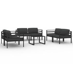 vidaXL, vidaXL 7-tlg. Garten-Lounge-Set mit Kissen Aluminium Anthrazit