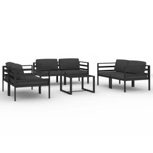 vidaXL, vidaXL 7-tlg. Garten-Lounge-Set mit Kissen Aluminium Anthrazit