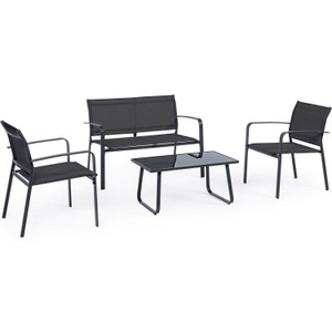 mutoni lifestyle, Sitzgruppe Arent anthrazit (4er-Set), Sitzgruppe Arent anthrazit (4er-Set)