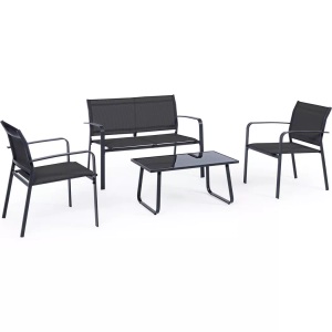 mutoni lifestyle, Sitzgruppe Arent anthrazit (4er-Set), Sitzgruppe Arent anthrazit (4er-Set)