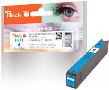 Peach, Peach Tintenpatrone cyan kompatibel zu HP No. 971, CN622AE, Peach HP 971 c Druckerpatrone cy ersetzt HP No. 971 c, CN622A für z.B. HP OfficeJet Pro X 476 dw, HP OfficeJet Pro X 450, HP OfficeJet Pro X 451 dn