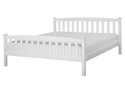 Beliani, Beliani Holzbett weiss Lattenrost 160 x 200 cm GIVERNY, Beliani - Bett mit Lattenrost aus Kiefernholz GIVERNY, 160X200CM, Weiss Bunt