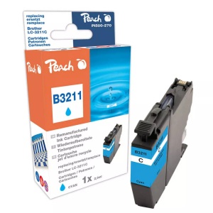 Peach, Peach Brother LC-3211, cyan, PEA, REM, FW, Peach B3211 C Druckerpatrone cy ersetzt Brother LC-3211C für z.B. Brother DCPJ 572 DW, Brother DCPJ 774 DW, Brother MFCJ 895 DW, Brother MFCJ 497 DW