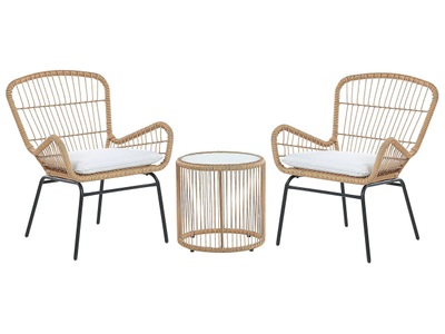 Beliani, Beliani LABICO, Beliani - Bistro Set aus PE Rattan Rustikal LABICO, One Size, Nude