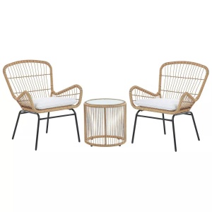 Beliani, Beliani LABICO, Beliani - Bistro Set aus PE Rattan Rustikal LABICO, One Size, Nude