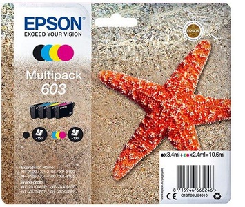 Epson, Epson 603 Multipack - 4er-Pack - Schwarz, Gelb, Cyan, Magenta - Original - Tintenpatrone, Epson 603 Multipack - 4er-Pack - Schwarz, Gelb, Cyan, Magenta - Original - Tintenpatrone