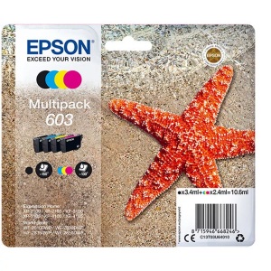Epson, Epson 603 Multipack - 4er-Pack - Schwarz, Gelb, Cyan, Magenta - Original - Tintenpatrone, Epson 603 Multipack - 4er-Pack - Schwarz, Gelb, Cyan, Magenta - Original - Tintenpatrone