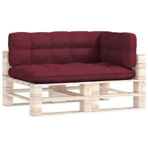 vidaXL, vidaXL Palettensofa-Auflagen 3 Stk. Weinrot, vidaXL Palettenkissen 3-tlg. Weinrot Stoff