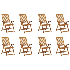 vidaXL, vidaXL Klappbare Gartenstühle 8 Stk. Massivholz Akazie, vidaXL Klappbare Gartenstühle 8 Stk. Massivholz Akazie