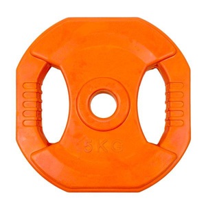 Gladiatorfit, GladiatorFit Gewichtsscheibe Pump Gummibeschichtung und Griffe Ø 31mm : 5 KG Gewichtsscheibe, GladiatorFit - Gewichtsscheiben Pump Gummi und Griffe Ø 31mm (Satz von 2), 5 kg, Orange
