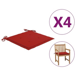 vidaXL, vidaXL Gartenstuhl-Sitzkissen 4 Stk. Rot 50x50x4 cm Stoff, vidaXL Gartenstuhl-Kissen 4 Stk. Rot 50x50x3 cm Oxford-Gewebe