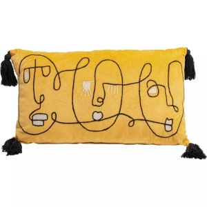 Kare Design, Kissen Face Art 60x35, KARE Design - Kissen Face Art 60x35, One Size, Gelb