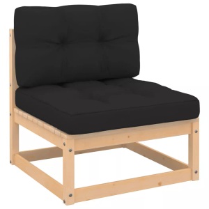 vidaXL, vidaXL Garten-Mittelsofa mit Kissen Massivholz Kiefer