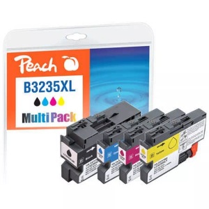 Peach, Peach Spar Pack Tintenpatronen kompatibel zu Brother LC-3235XLVALP, Peach B3235 XLVALP 4 Druckerpatronen XL (bk, c/m/y) ersetzt Brother LC-3235XLVALP für z.B. Brother DCPJ 1100 DW, Brother MFCJ 1300 DW