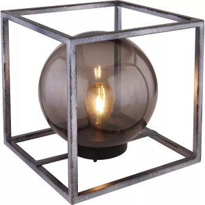 Globo, LED-Solar-Dekoleuchte Würfel mit Kugel, 30 cm, Solarleuchte nickel 1xLED