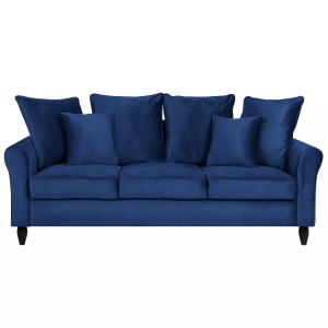 Beliani, Beliani 3-Sitzer Sofa Samtstoff marineblau BORNHOLM, Beliani - 3 Sitzer Sofa aus Samtstoff Modern BORNHOLM, One Size, Dunkelblau