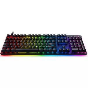 undefined, Razer Huntsman V2 Tastatur USB Schwarz, RAZER Huntsman V2 (CH) Purple Switch - Gaming-Tastatur, Kabelgebunden, QWERTZ, Full size, Opto-Mechanical, Razer Clicky Optical (Lila), Schwarz
