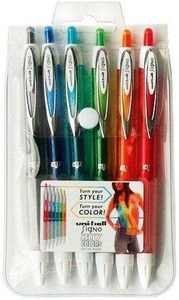 uni-ball, UNI-BALL Roller Signo 0.7mm UMN207F.6C 6 Farben Etui, uni-ball Roller Signo, 0.7mm, UMN-207F.6C, (Etui, 6 Farben)