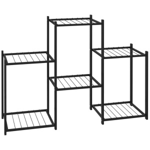 vidaXL, vidaXL Blumenständer 83x25x60 cm Schwarz Eisen, vidaXL Blumenständer 83x25x60 cm Schwarz Eisen