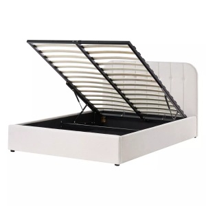 Beliani, Beliani - Bett mit Stauraum aus Stoff Modern CHALLANS, 140x200 cm, Schneeweiss