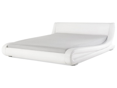 Beliani, Beliani Wasserbett Leder weiss 180 x 200 cm AVIGNON, 