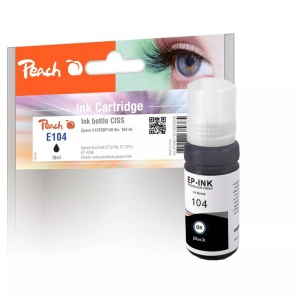 Peach, Peach Tintenbehälter schwarz kompatible zu Epson C13T00P140, 104 bk, Peach Tinte Epson 104 (C13T00P140) Black