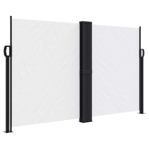 vidaXL, vidaXL Seitenmarkise Ausziehbar Weiß 140x1200 cm, vidaXL Seitenmarkise Ausziehbar Weiß 140x1200 cm